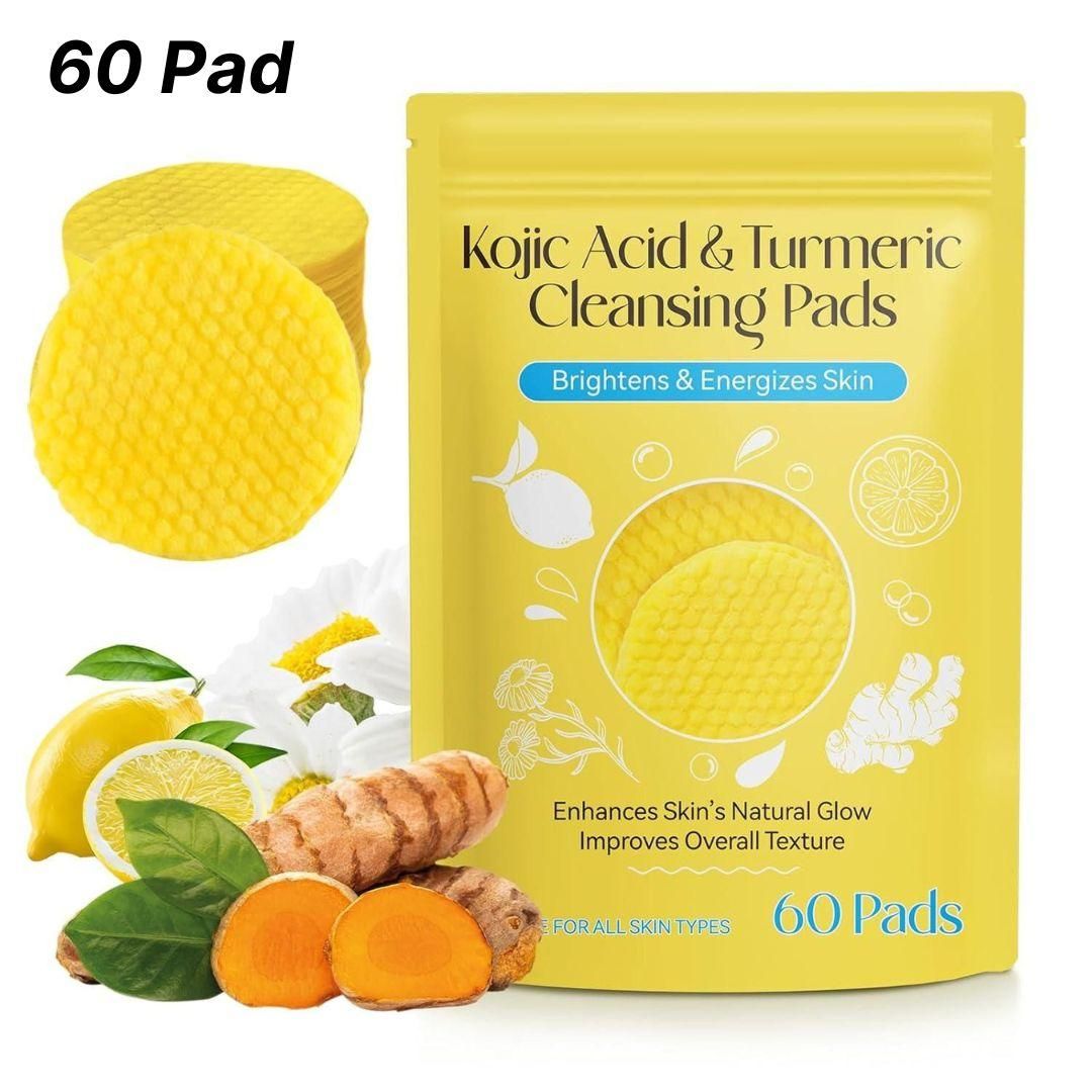 ✨ Turmeric Kojic Acid Cleansing Pads (60 Pads) ⚡